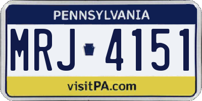 PA license plate MRJ4151