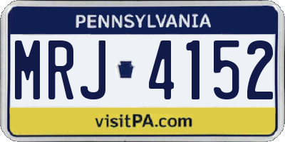 PA license plate MRJ4152