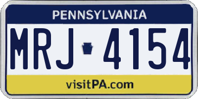 PA license plate MRJ4154