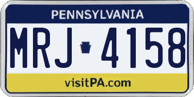 PA license plate MRJ4158