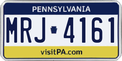 PA license plate MRJ4161