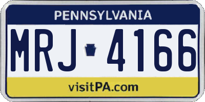 PA license plate MRJ4166