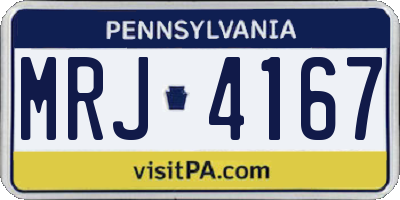 PA license plate MRJ4167