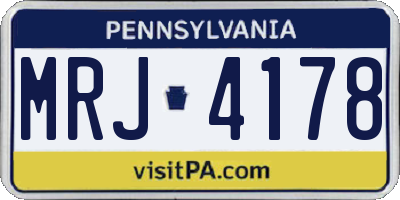 PA license plate MRJ4178