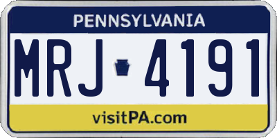 PA license plate MRJ4191