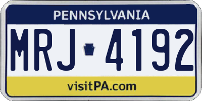 PA license plate MRJ4192