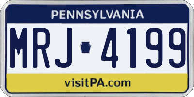 PA license plate MRJ4199