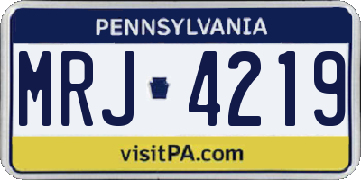 PA license plate MRJ4219