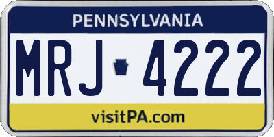 PA license plate MRJ4222