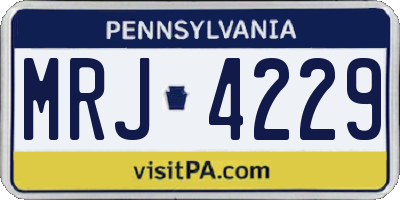 PA license plate MRJ4229