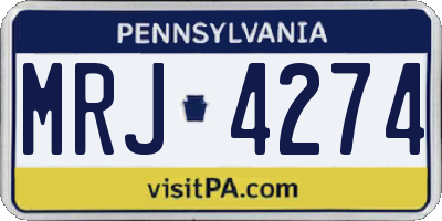 PA license plate MRJ4274