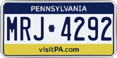 PA license plate MRJ4292