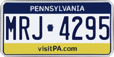 PA license plate MRJ4295