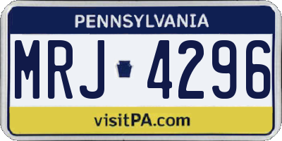 PA license plate MRJ4296