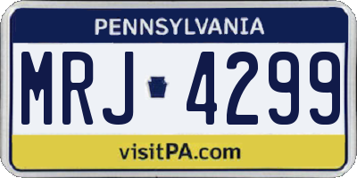 PA license plate MRJ4299