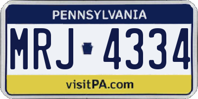 PA license plate MRJ4334