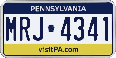 PA license plate MRJ4341