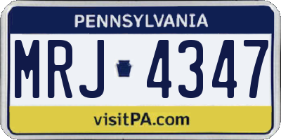 PA license plate MRJ4347