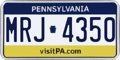 PA license plate MRJ4350