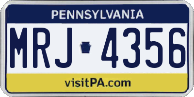 PA license plate MRJ4356