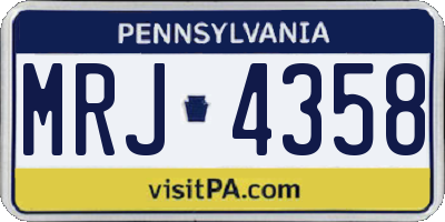 PA license plate MRJ4358