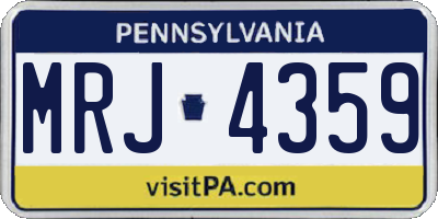 PA license plate MRJ4359
