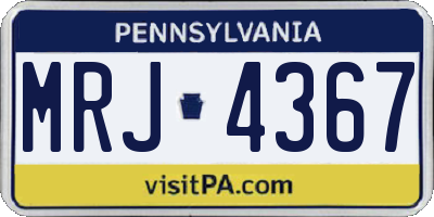 PA license plate MRJ4367