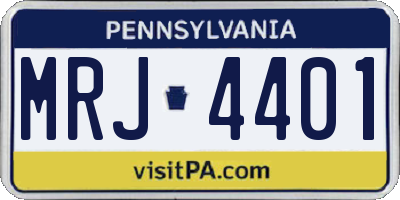 PA license plate MRJ4401
