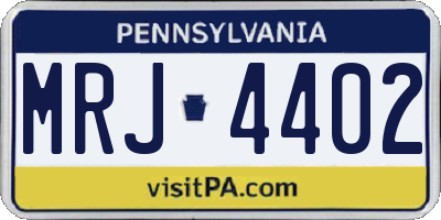 PA license plate MRJ4402