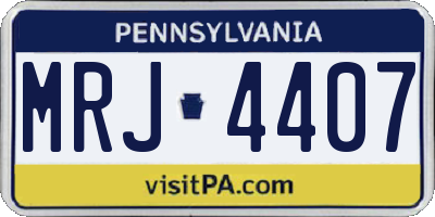 PA license plate MRJ4407