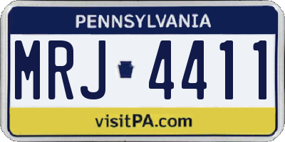 PA license plate MRJ4411