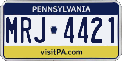 PA license plate MRJ4421