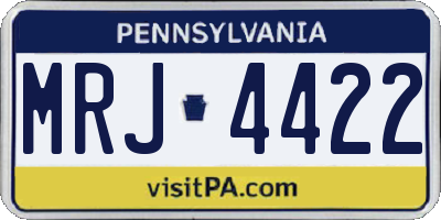 PA license plate MRJ4422