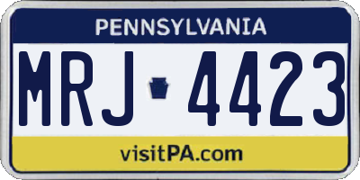 PA license plate MRJ4423