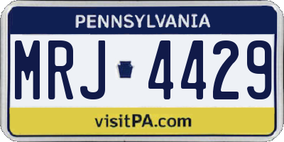 PA license plate MRJ4429