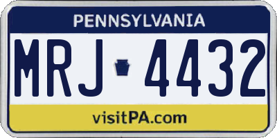 PA license plate MRJ4432