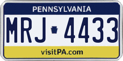 PA license plate MRJ4433