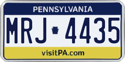 PA license plate MRJ4435