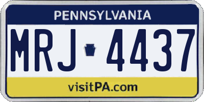 PA license plate MRJ4437