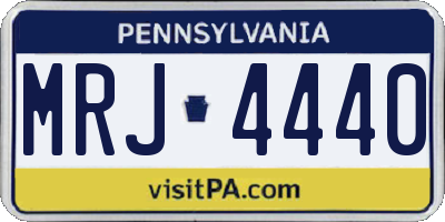 PA license plate MRJ4440