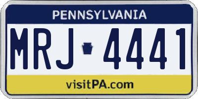 PA license plate MRJ4441