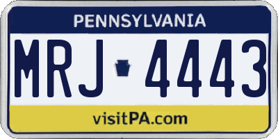 PA license plate MRJ4443