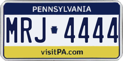 PA license plate MRJ4444