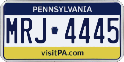 PA license plate MRJ4445