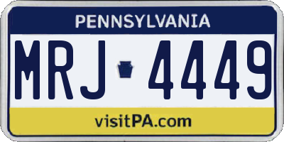 PA license plate MRJ4449