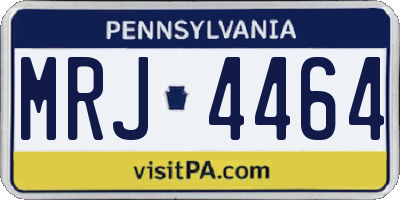 PA license plate MRJ4464
