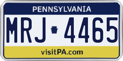 PA license plate MRJ4465