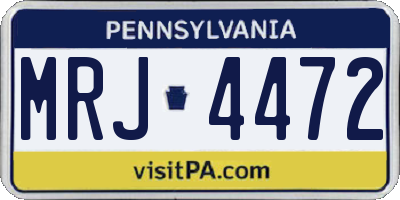 PA license plate MRJ4472