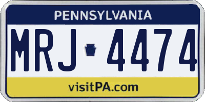 PA license plate MRJ4474