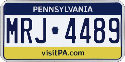 PA license plate MRJ4489